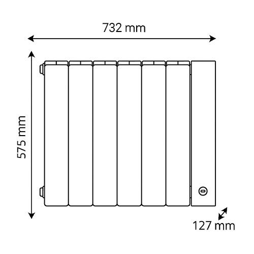 Dimensions du radiateur à chaleur douce 1500W blanc Thermor Baleares