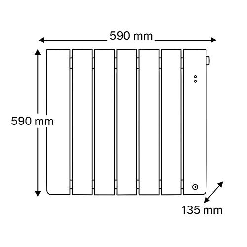 Dimensions du radiateur connecté chaleur douce 1000W Thermor Bilbao 4