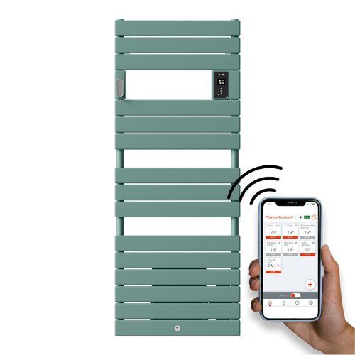 sèche serviettes thermor riviera 2 vert eucalyptus 2000W connecté avec l'application Thermor Cozy Touch