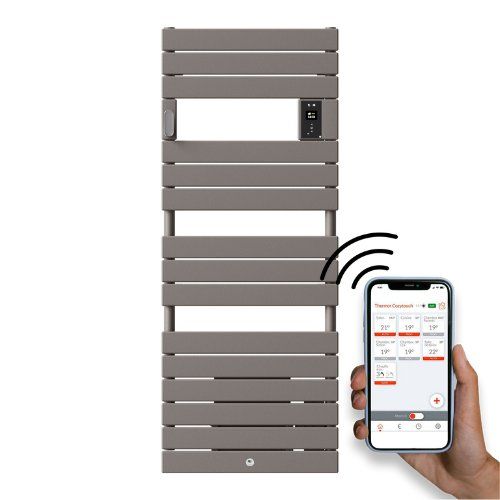 sèche serviettes électrique thermor riviera 2 coloris gris roche connecté avec l'application Thermor Cozy Touch