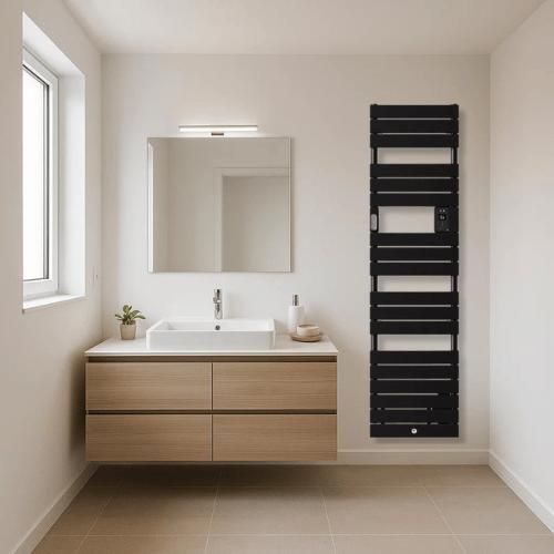 Sèche serviettes électrique étroit Thermor Riviera 2 avec soufflerie 1750W gris ardoise - photo intérieur