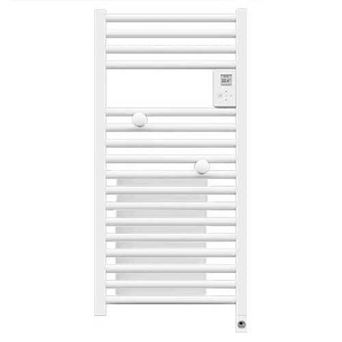 Avec sa soufflerie d'une puissance de 1000W, ce petit sèche-serviettes Riva 4 étroit de Thermor 300W permet de chauffer confortablement une salle de bain ayant peu d'espace pour installer un sèche-serviette de taille standard.