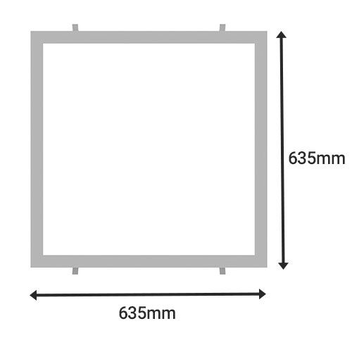 Cadre saillie pour dalle led 600x600mm vision-el - schéma dimensions