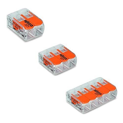 WAGO S221 Pot panaché de 100 bornes de connexion automatique 2, 3 et 5 fils