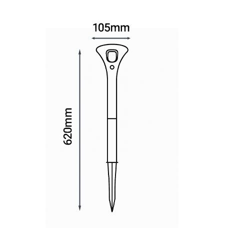 Dimensions balise solaire 75lm Watt & Home avec détection de mouvement