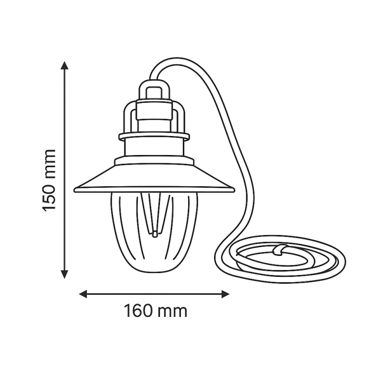Dimensions suspension LED 250lm rechargeable USB Watt & Home