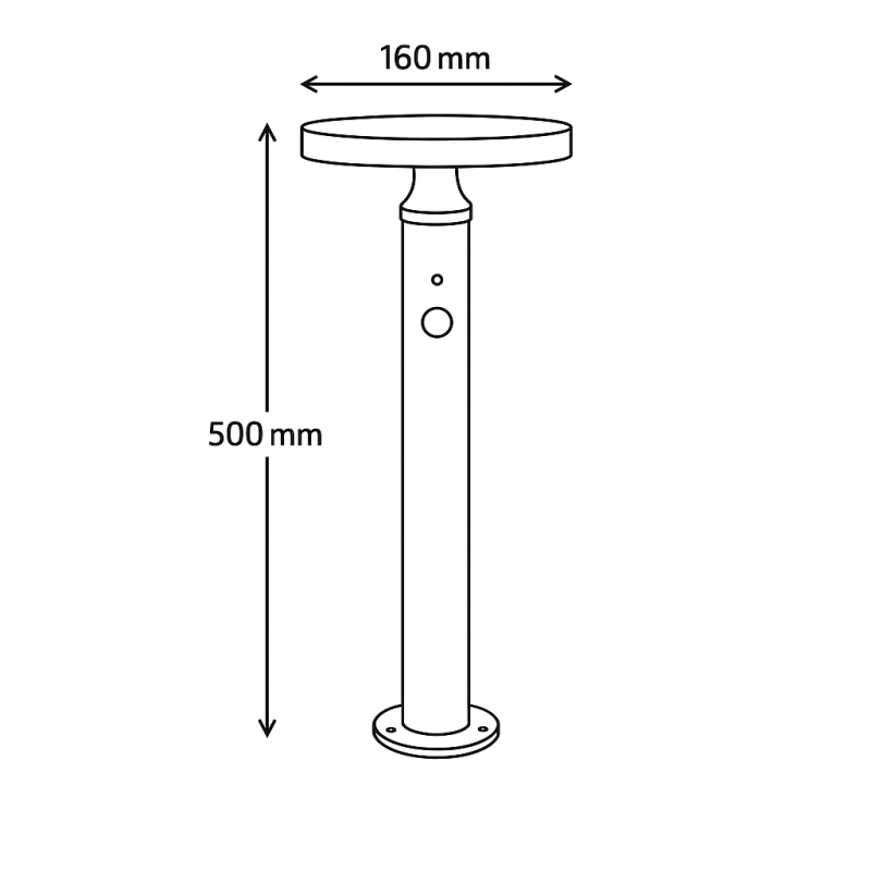 Dimensions de la balise LED Watt & Home Jupiter