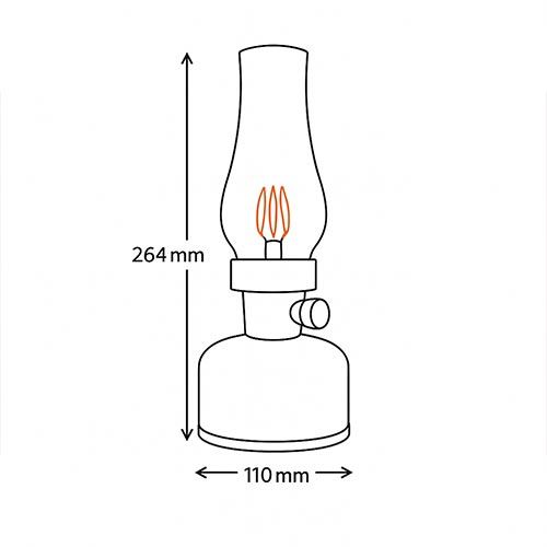 Dimensions de la lanterne LED Watt & Home Mistral