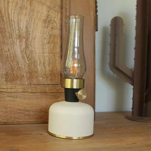 Lanterne LED métal Watt & Home Mistral coloris sable idéale pour décorer et illuminer votre intérieur