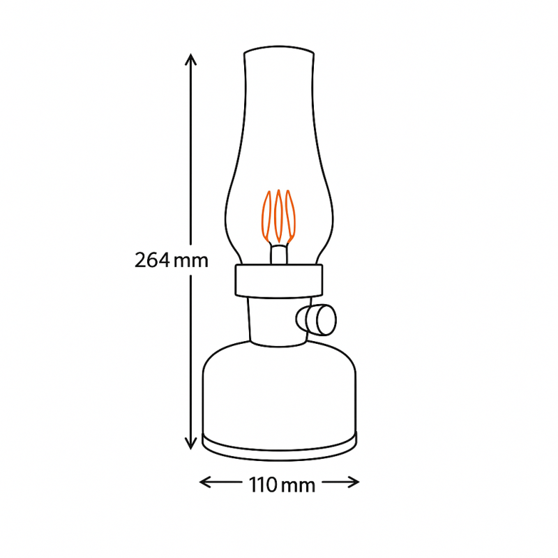 Dimensions de la lanterne LED Watt & Home Mistral