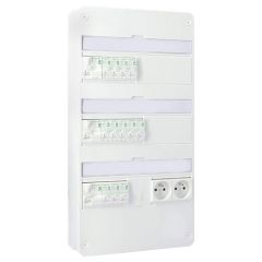 SCHNEIDER RESI9 XE Tableau &eacute;lectrique pr&eacute;&eacute;quip&eacute; auto 3 rang&eacute;es disjoncteurs 3ID 63A 12