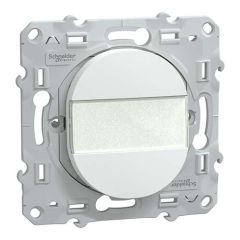 Poussoir &agrave; fermeture Schneider Ovalis coloris blanc avec porte &eacute;tiquette