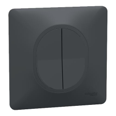 SCHNEIDER Ovalis Interrupteur double va et vient complet anthracite