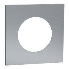 SCHNEIDER Odace Metal Plaque simple titane support blanc - S910702