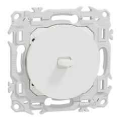 SCHNEIDER Odace Interrupteur va et vient/bouton poussoir &agrave; levier blanc craie - S920203