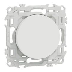 SCHNEIDER Odace Interrupteur va et vient/bouton poussoir blanc craie - S920204