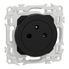 SCHNEIDER Odace Prise de courant 2P+T affleurante noir onyx - S940052