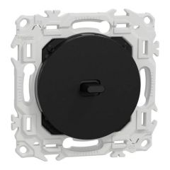 SCHNEIDER Odace Interrupteur va et vient/bouton poussoir &agrave; levier noir onyx - S940203
