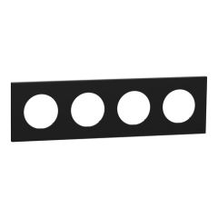 plaque de finition 4 postes Odace Schneider noir onyx