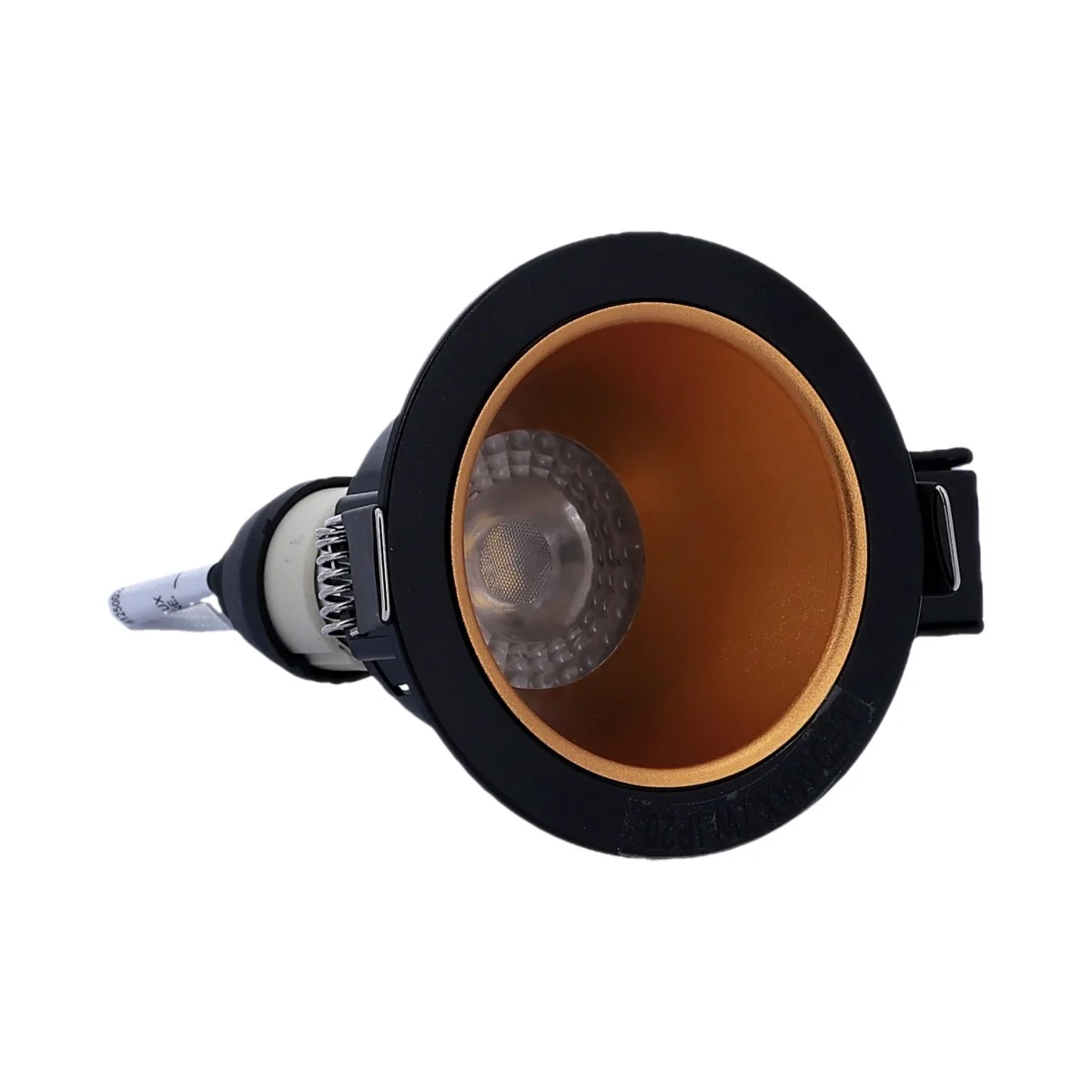 ARLUX Spot LED encastrable Naxos basse luminance GU10 230V 5W 380lm 2700K 88mm noir et or 