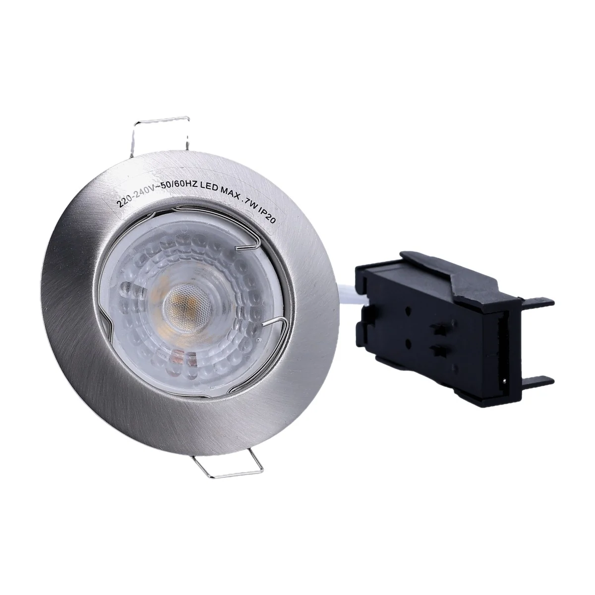 ARLUX Spot LED encastrable GU10 230V 5W 380lm 2700K 80mm acier brossé 