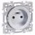 EUROHM Square Prise de courant 2P+T silver  - 60460