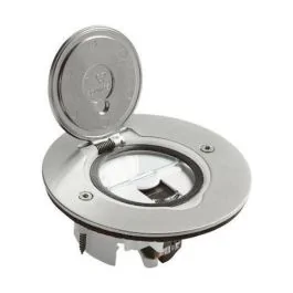 LEGRAND Mosaic Prise de sol RJ45 catégorie 6 FTP ronde inox brossé - 089771