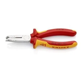 KNIPEX Pince à dégainer isolée 1000V chromée 165mm max. Ø 10mm tranchant avec biseau - 1346165
