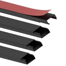 GGK Lot de 4 moulures électriques adhésives 15x30mm L.1,25m noir - WS10250