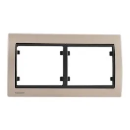 SIEMENS Delta Iris Plaque double horizontale métal champagne