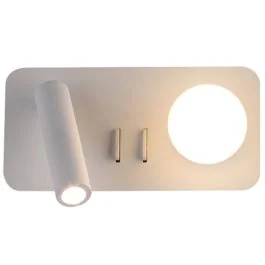 ARLUX Maki Applique intérieure rectangle droite 3W 210lm 2700K blanc + liseuse 3W - 114130