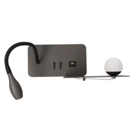 ARLUX Zia Applique intérieure droite 5W 350lm 2700K anthracite + liseuse 3W 210lm - 114147