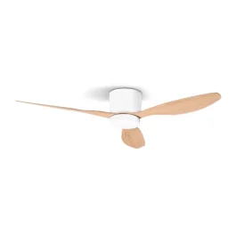ARLUX Ventilateur de plafond réversible et lumineux Eole 18W 3CCT 2000lm dimmable blanc bois - 1145057