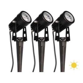 ARLUX Lot de 3 spots LED solaires sur piquet Eklips 4W 280lm 3000K noir - 500530