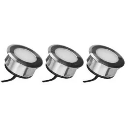 ARLUX Lot de 3 spots LED extérieurs encastrés rond Patio 230V 3,8W 25lm 3000K IP67 inox - 500607