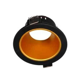 ARLUX Support de spot Naxos basse luminance rond fixe 88mm avec douille GU10 automatique noir et or - 731776