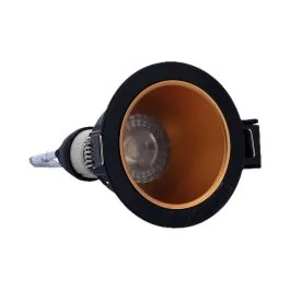 ARLUX Spot LED encastrable Naxos basse luminance GU10 230V 5W 380lm 2700K 88mm noir et or 