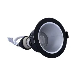 ARLUX Spot LED encastrable Naxos basse luminance GU10 230V 5W 380lm 4000K 88mm noir et argent