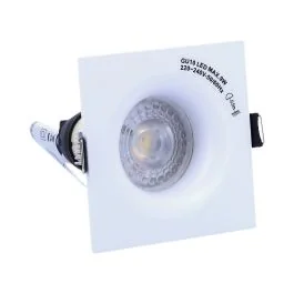 ARLUX Spot LED encastrable carré GU10 230V 5W 380lm 2700K 88mm blanc 
