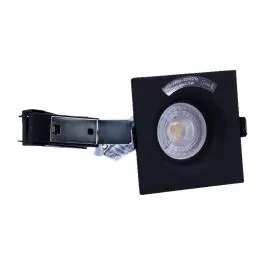 ARLUX Spot LED encastrable carré GU10 230V 5W 380lm 4000K 88mm noir 