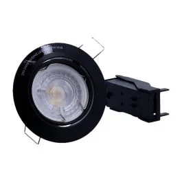ARLUX Spot LED encastrable et orientable GU10 230V 5W 380lm 4000K 80mm noir 