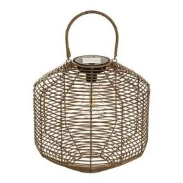 ATMOSPHERA Lampe à poser extérieur solaire LED CUBA hauteur 30cm bois naturel - 178903