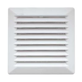 AUTOGYRE Grille d'aération PVC à clipser 135x135mm avec moustiquaire blanc - 200963