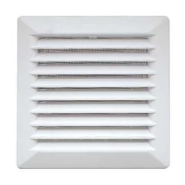 AUTOGYRE Grille d'aération PVC à clipser 184x184mm avec moustiquaire blanc - 200964