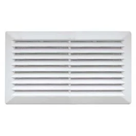 AUTOGYRE Grille d'aération PVC à clipser 304x135mm avec moustiquaire blanc - 200966