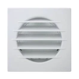 AUTOGYRE Grille d'aération PVC à clipser sur conduit 126x126mm avec moustiquaire blanc - 400071