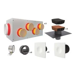 AUTOGYRE Kit accessoires avec gaines pour VMC double flux Twin'Air DF RE2020  - 913107