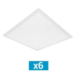 CEOTIS Lot de 6 dalles LED extra plates Saphir Eco 36W 3600lm 4000K 600x600mm