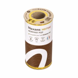 Fils électriques rigides H07VU 2.5² marron NEXANS Mobiway POP - Couronne de 100m