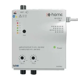 D-HOME Amplificateur répartiteur intérieur 1 entrée 2 sorties 2x32dB - 2435062